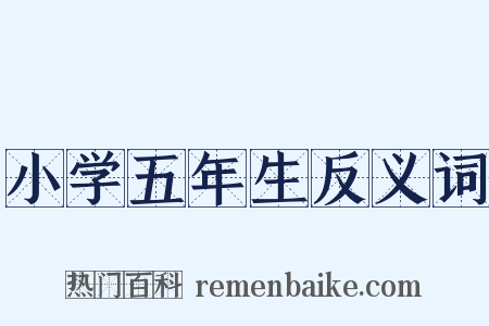 小学五年生反义词是什么意思的图片